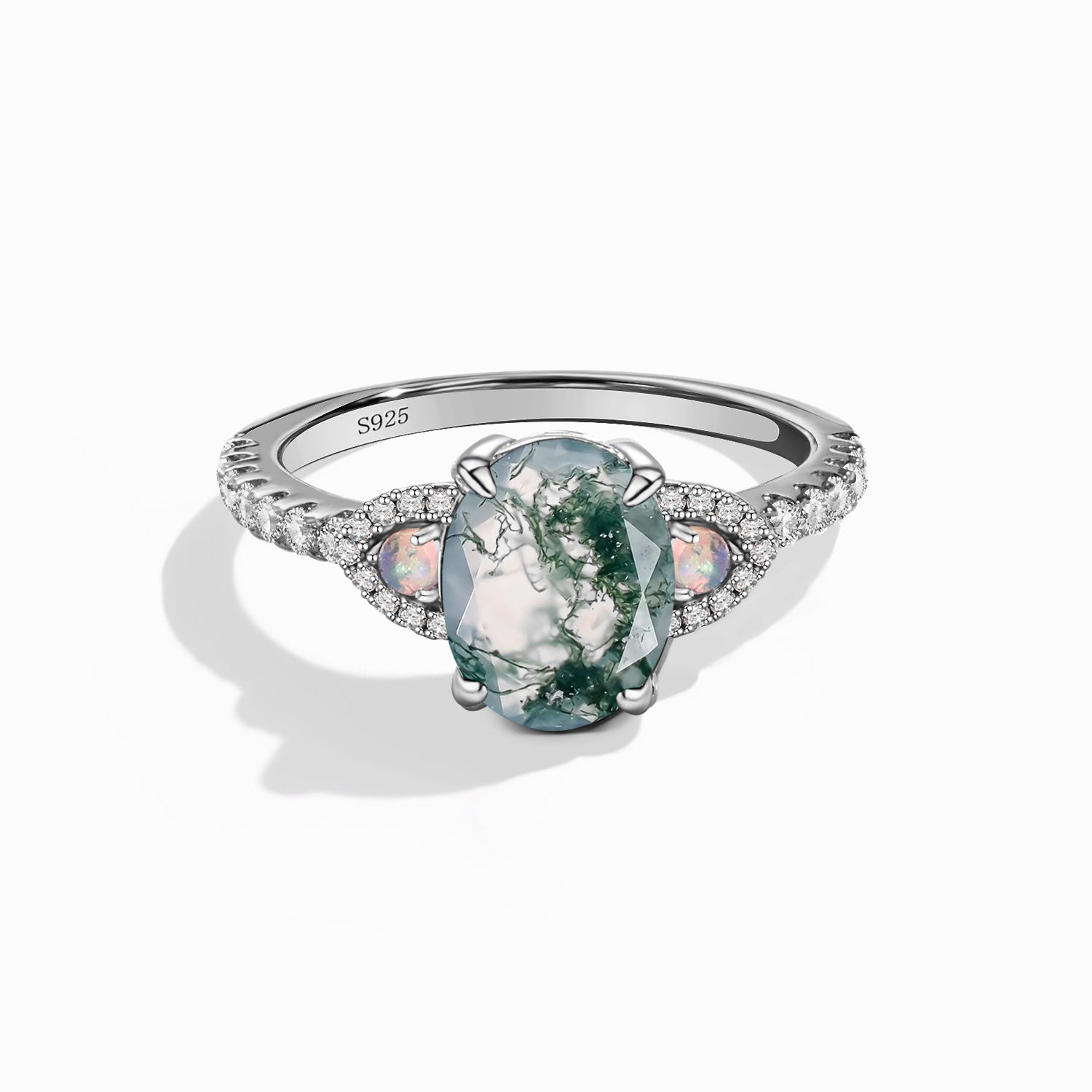 Fertility Symbol - Adjustable Opal Moss Agate Rings - Num-Magic