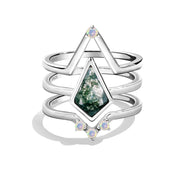 Heart Healing - 3PCS Moss Agate Rings - Num-Magic