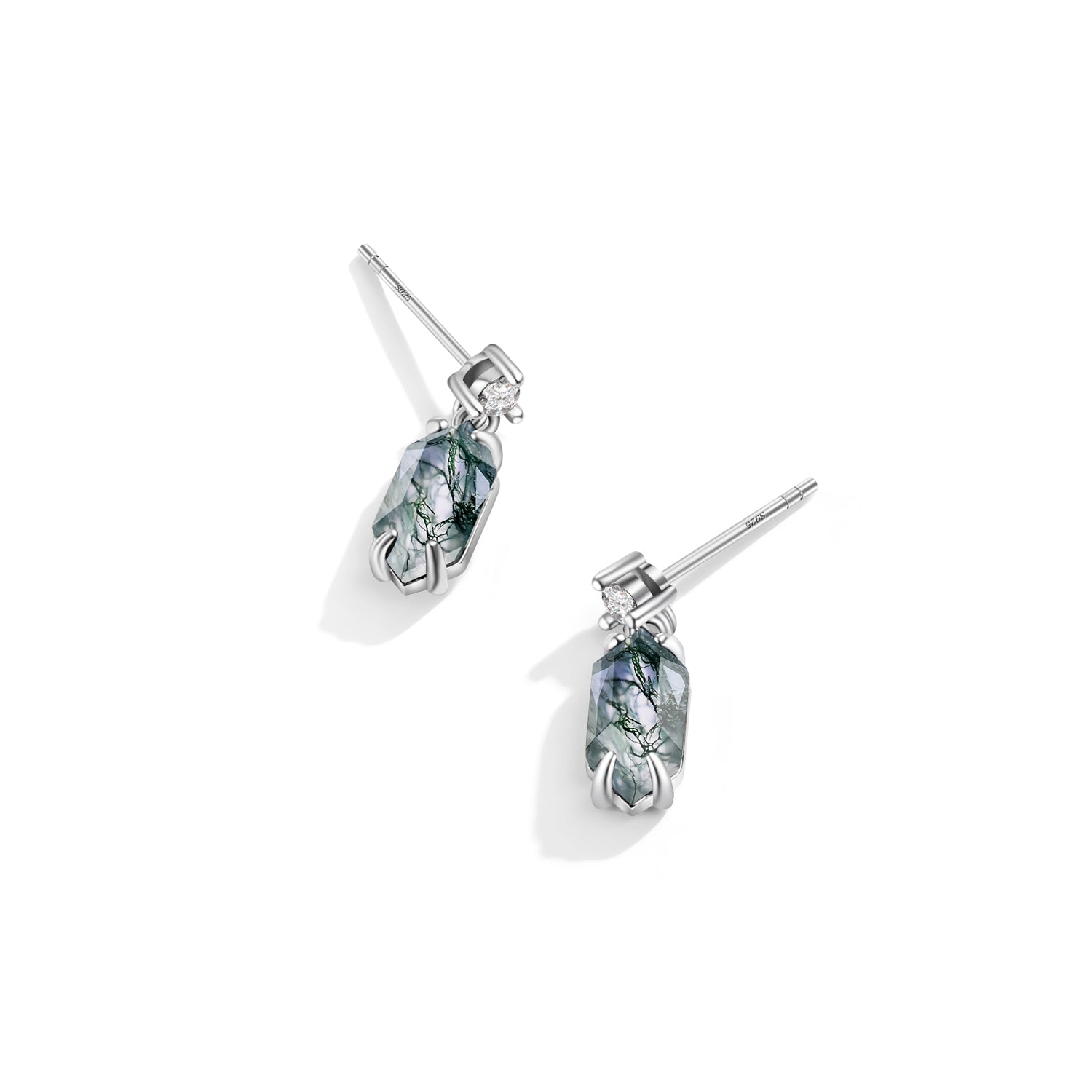 Harmonious Flow - Moss Agate Earrings - Num-Magic