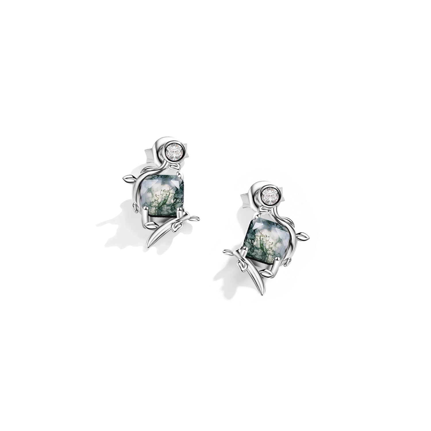 Mental Clarity - Moss Agate Earrings - Num-Magic