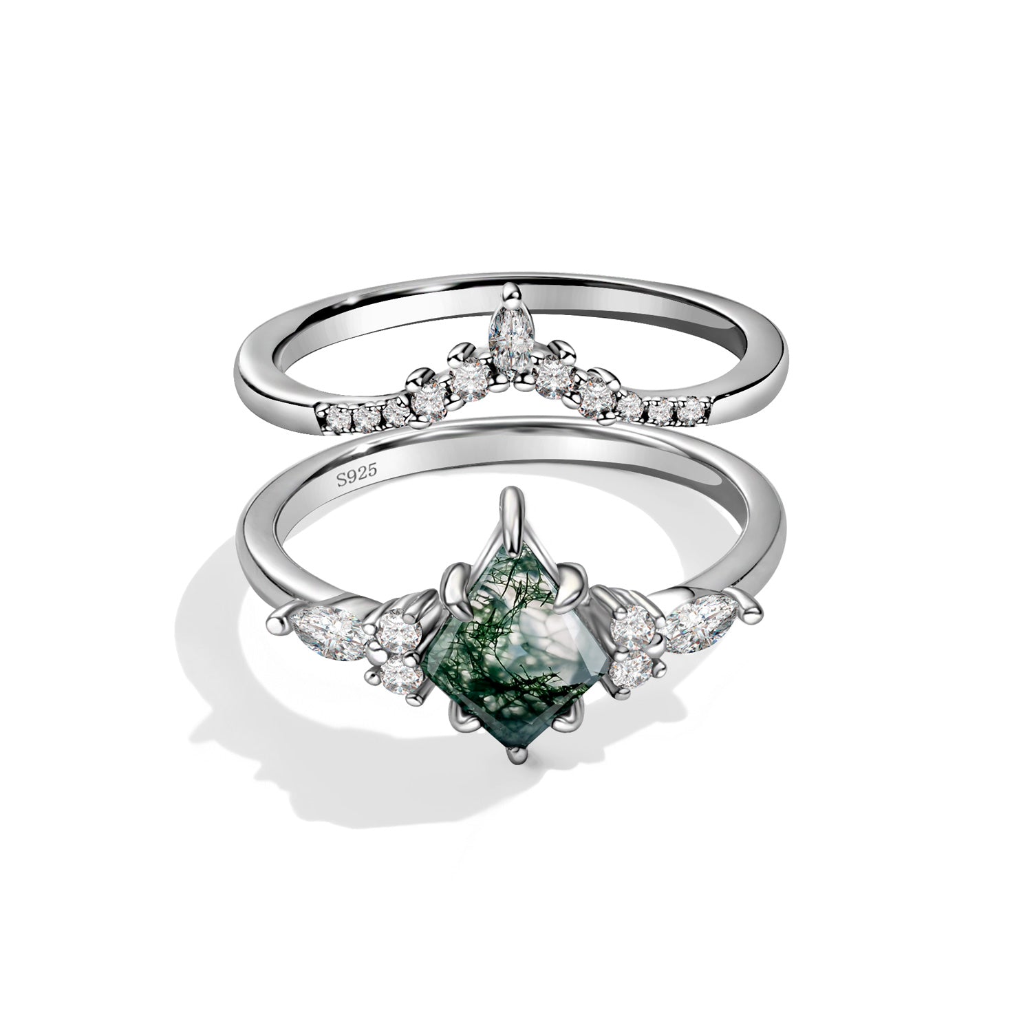 Nature's Strength - 2PCS Moss Agate Rings - Num-Magic