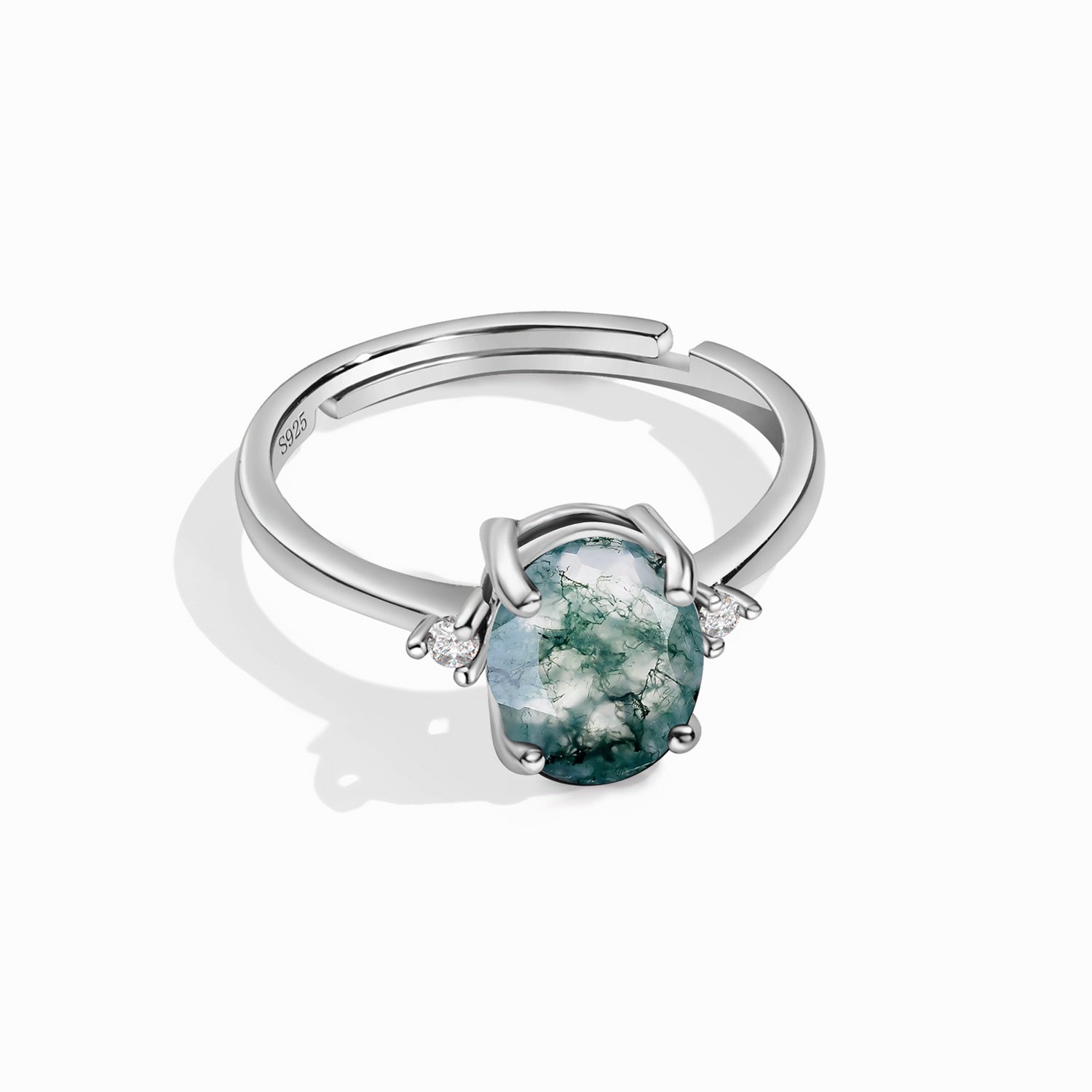Stability Foundation - Adjustable Moss Agate Rings - Num-Magic