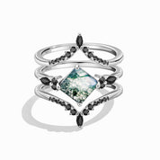 Creativity Boost - 3PCS Moss Agate Rings - Num-Magic