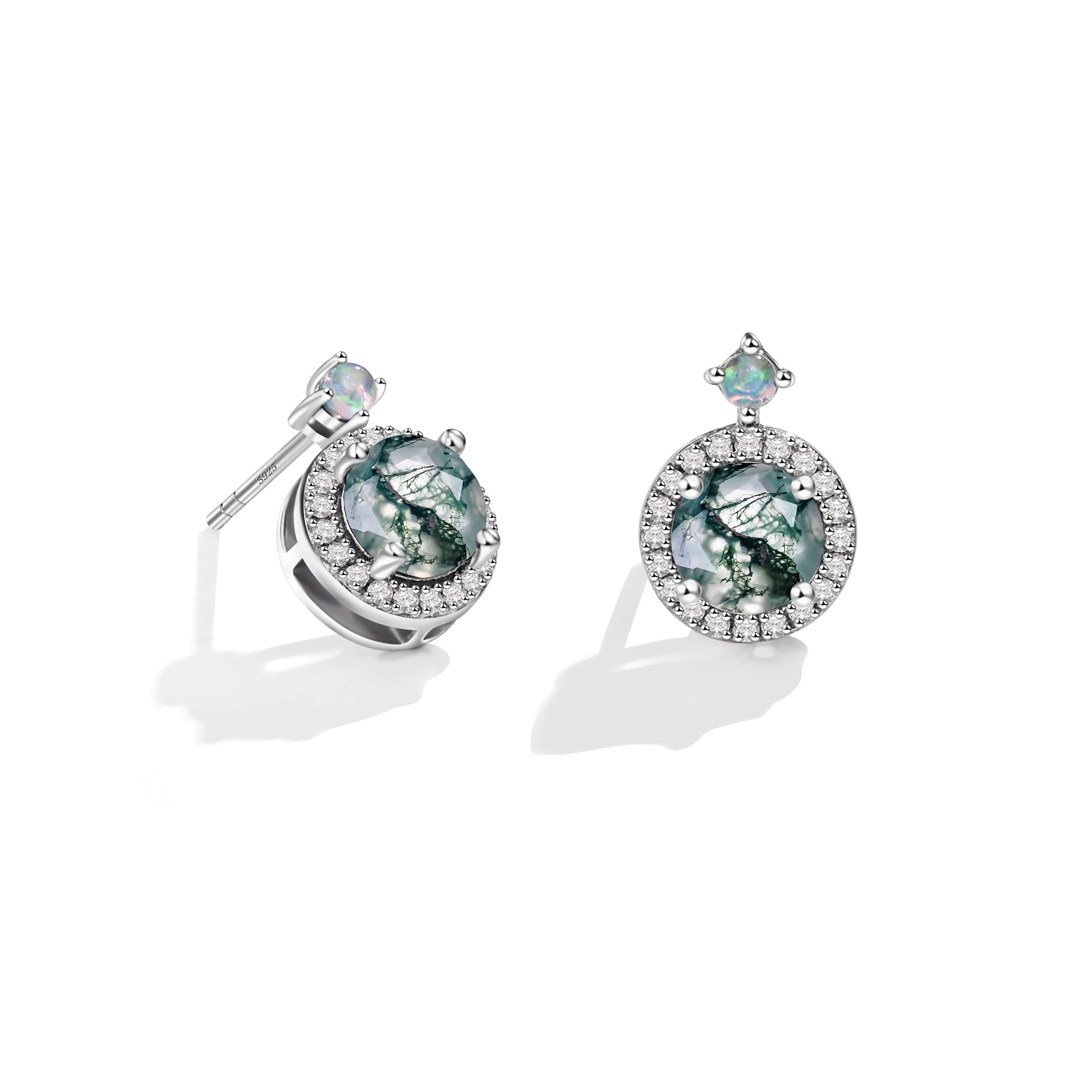 Inner Peace - Moss Agate Earrings - Num-Magic