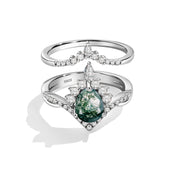 Emotional Balance - 2PCS Moss Agate Rings - Num-Magic