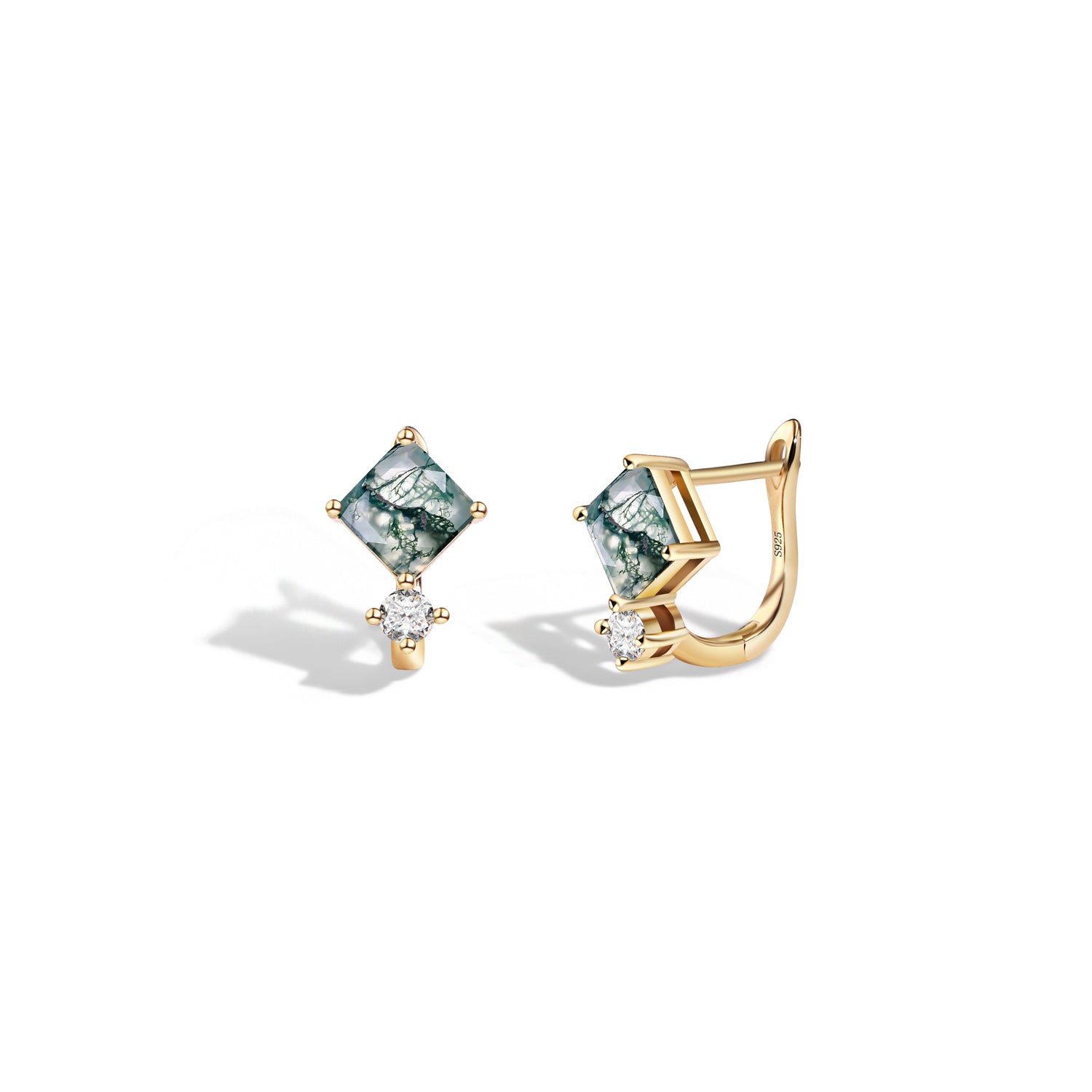Restorative Calm - Moss Agate Earrings - Num-Magic
