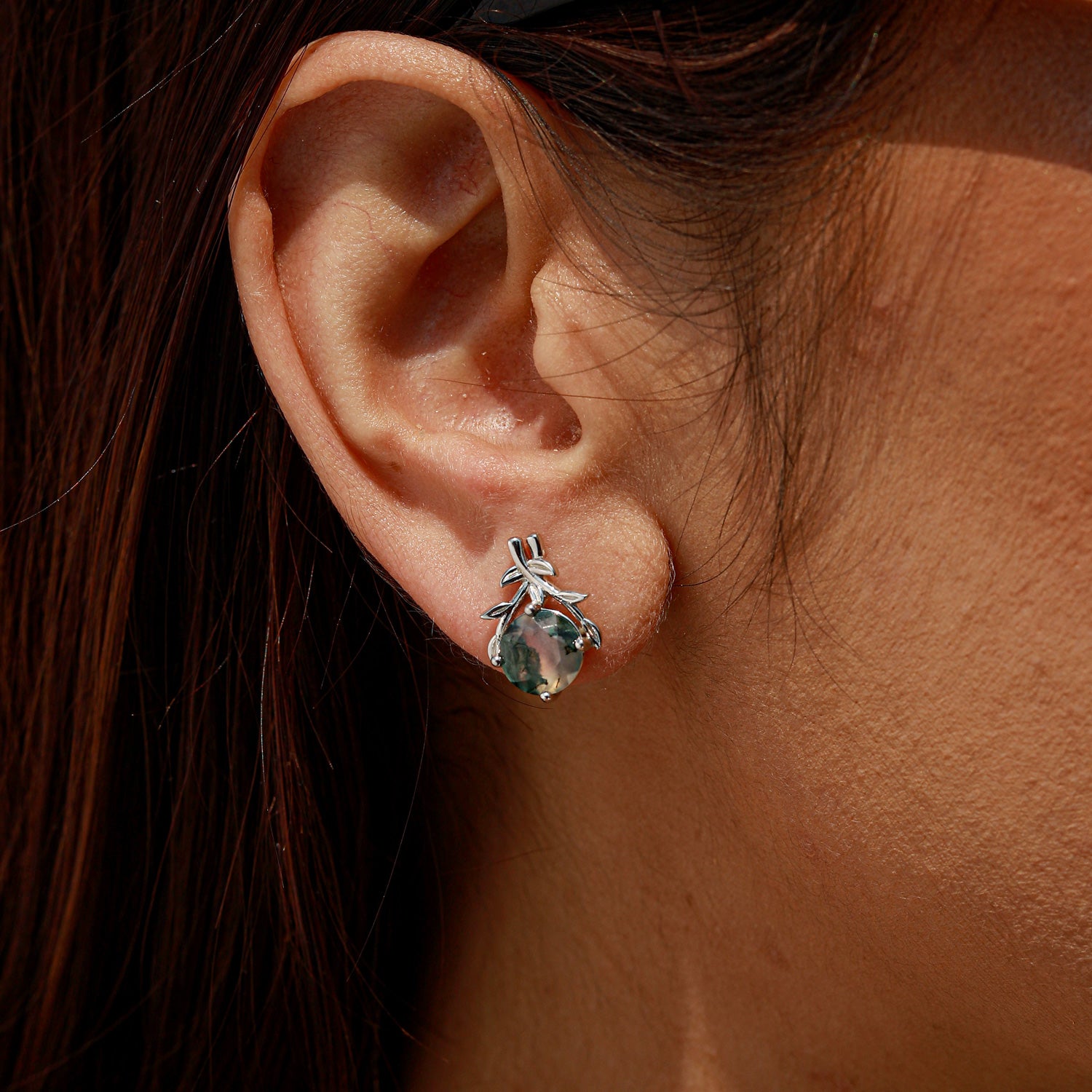 Grounded Strength - Moss Agate Earrings - Num-Magic