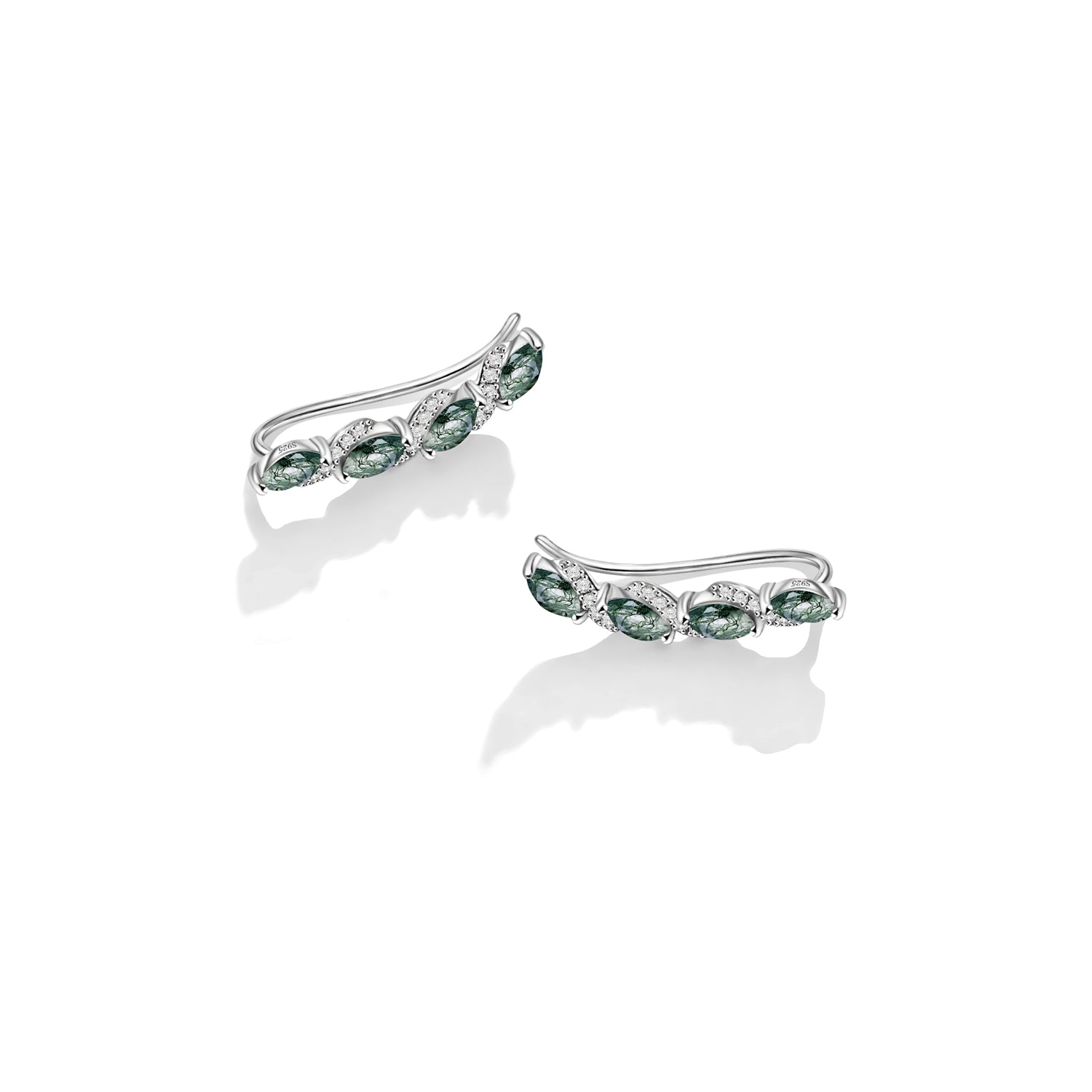 Rooted Power - Climbing Moss Agate Earrings - Num-Magic