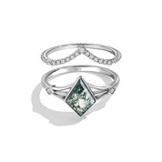 Nature's Connection - 2PCS Moss Agate Rings - Num-Magic