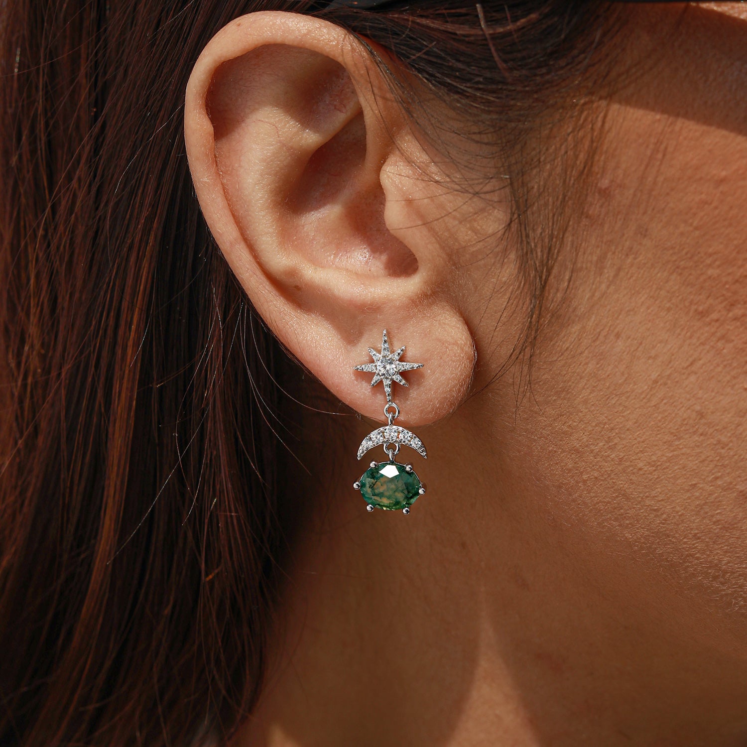 Spiritual Growth - Moss Agate Earrings - Num-Magic