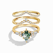 Protection Shield - 3PCS Moss Agate Rings - Num-Magic