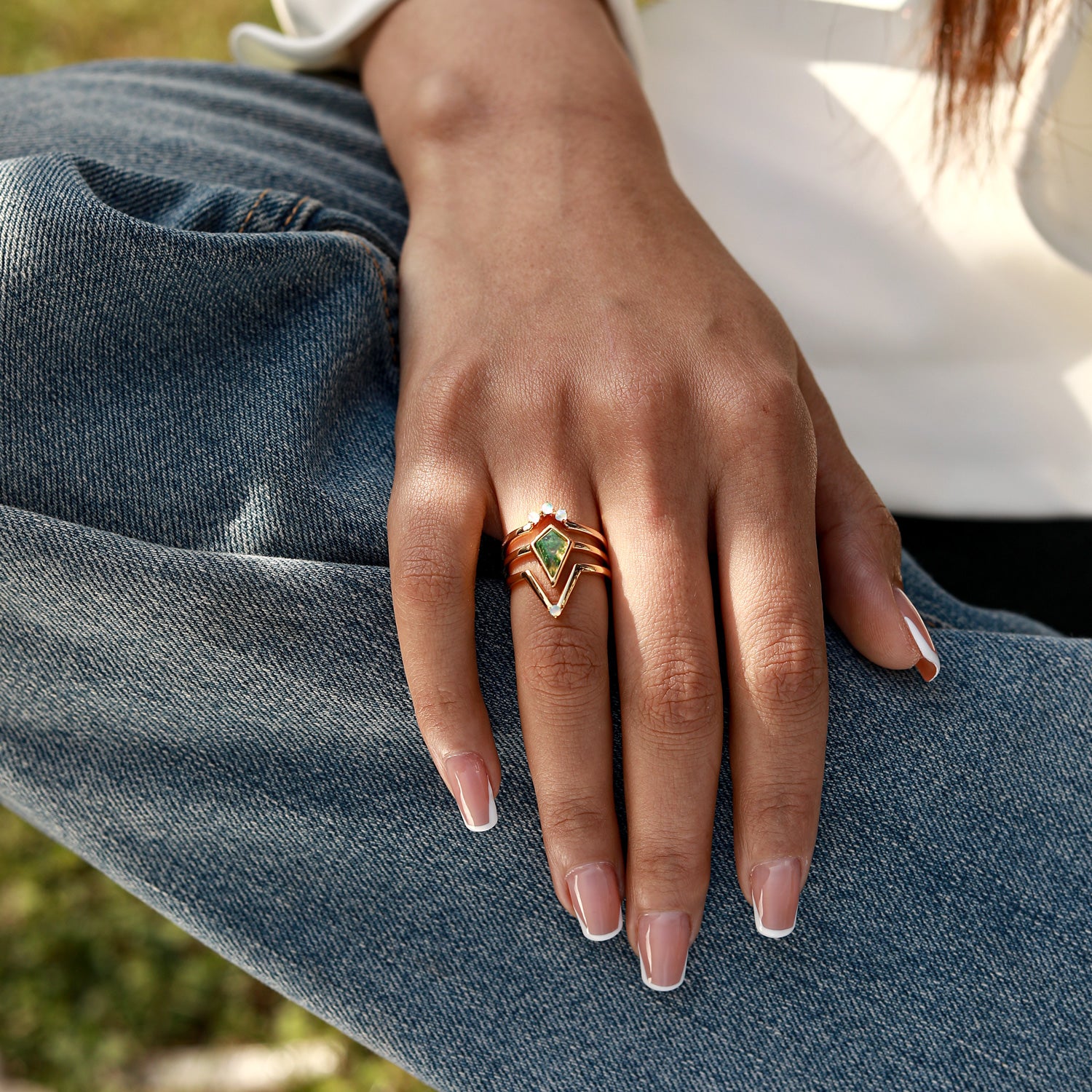Heart Healing - 3PCS Moss Agate Rings - Num-Magic