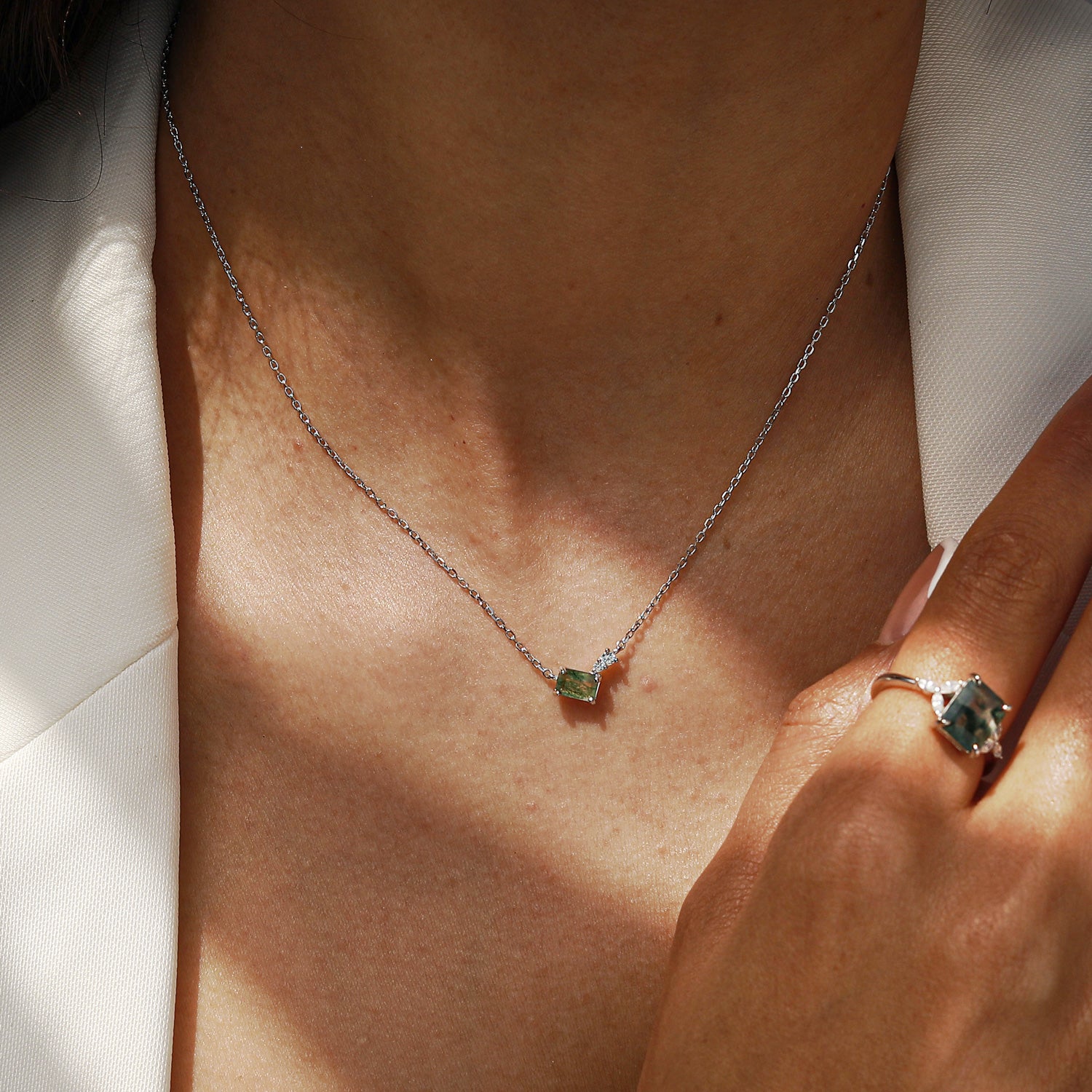 Creativity Flow - Moss Agate Necklace - Num-Magic