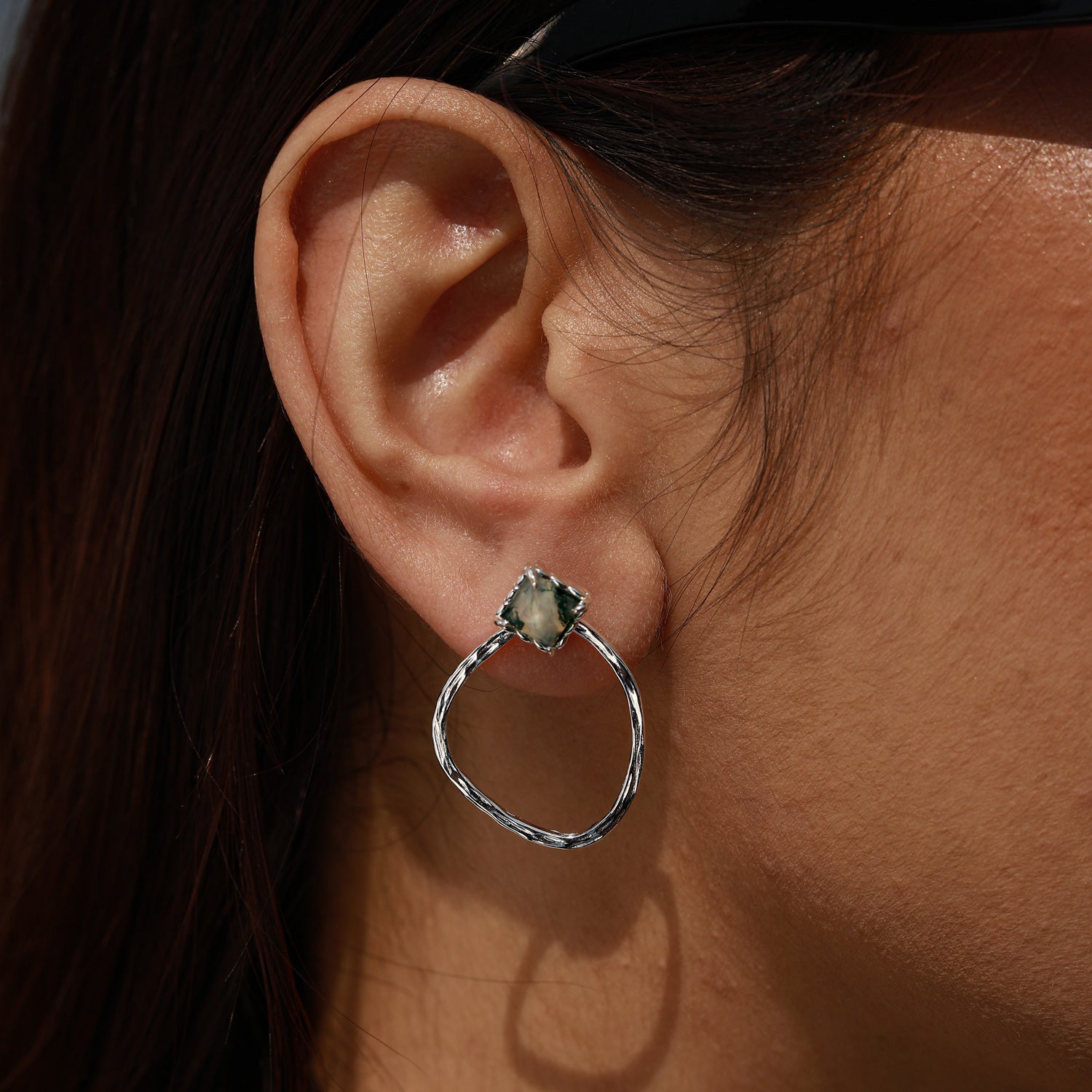 Protective Shield - Moss Agate Earrings - Num-Magic