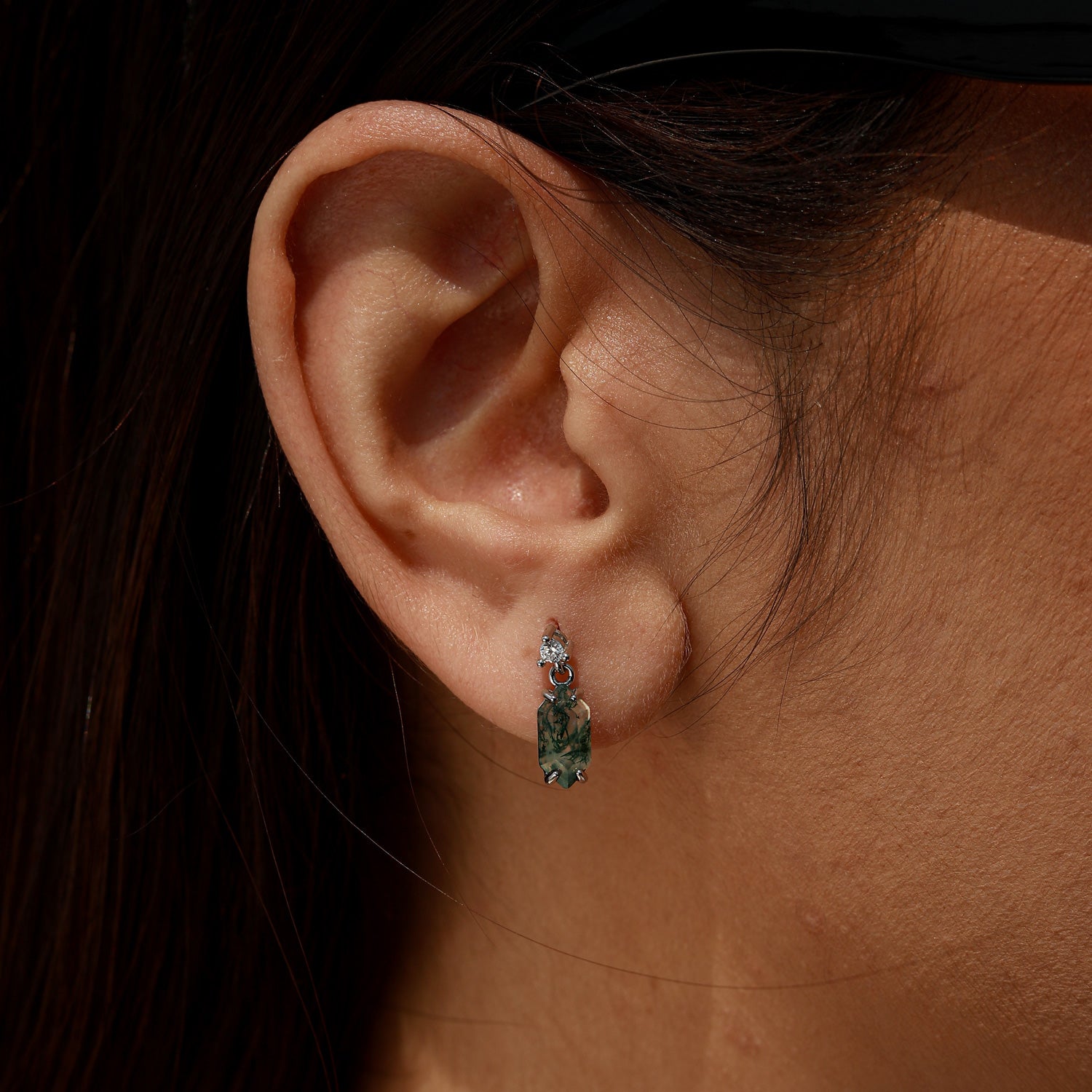 Harmonious Flow - Moss Agate Earrings - Num-Magic