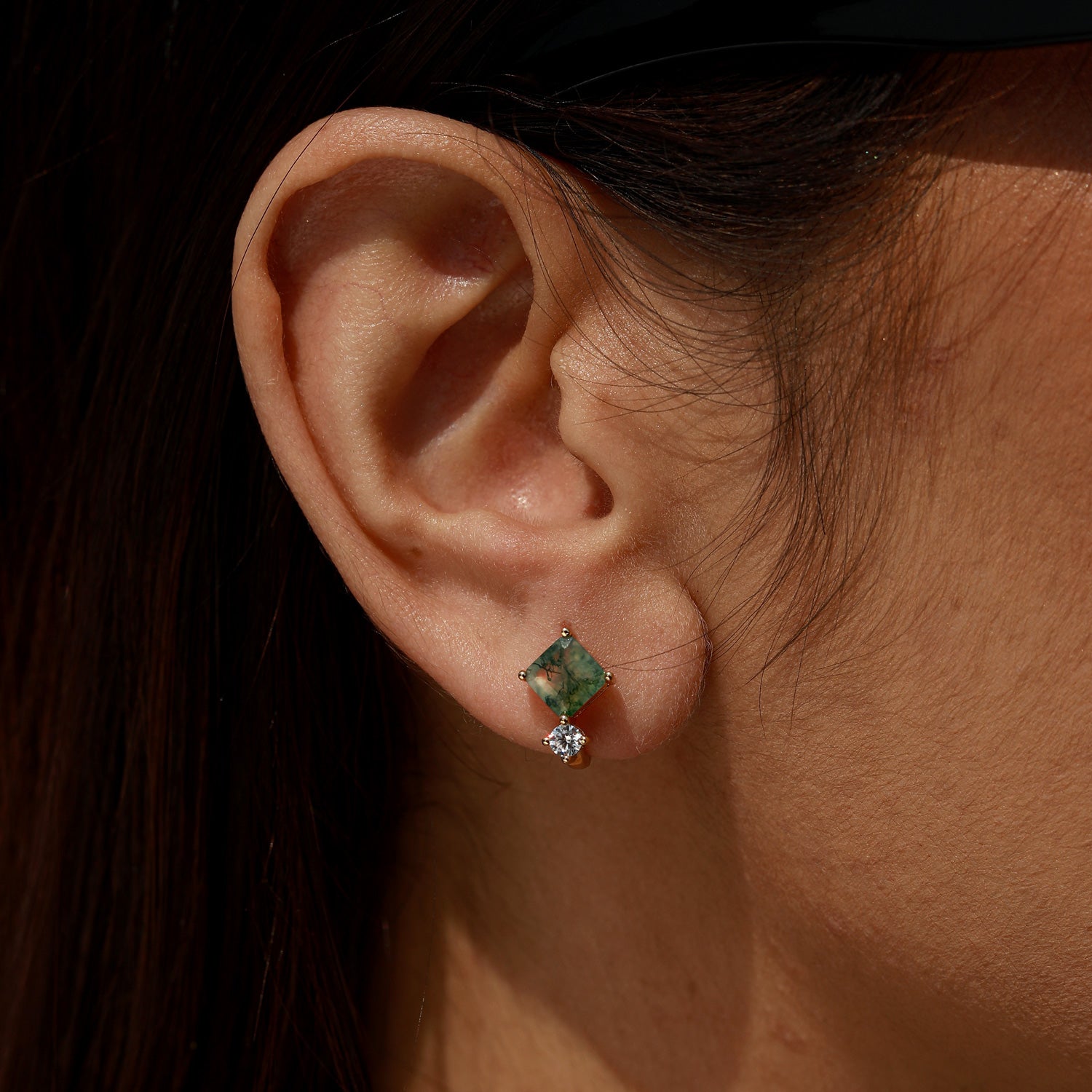 Restorative Calm - Moss Agate Earrings - Num-Magic