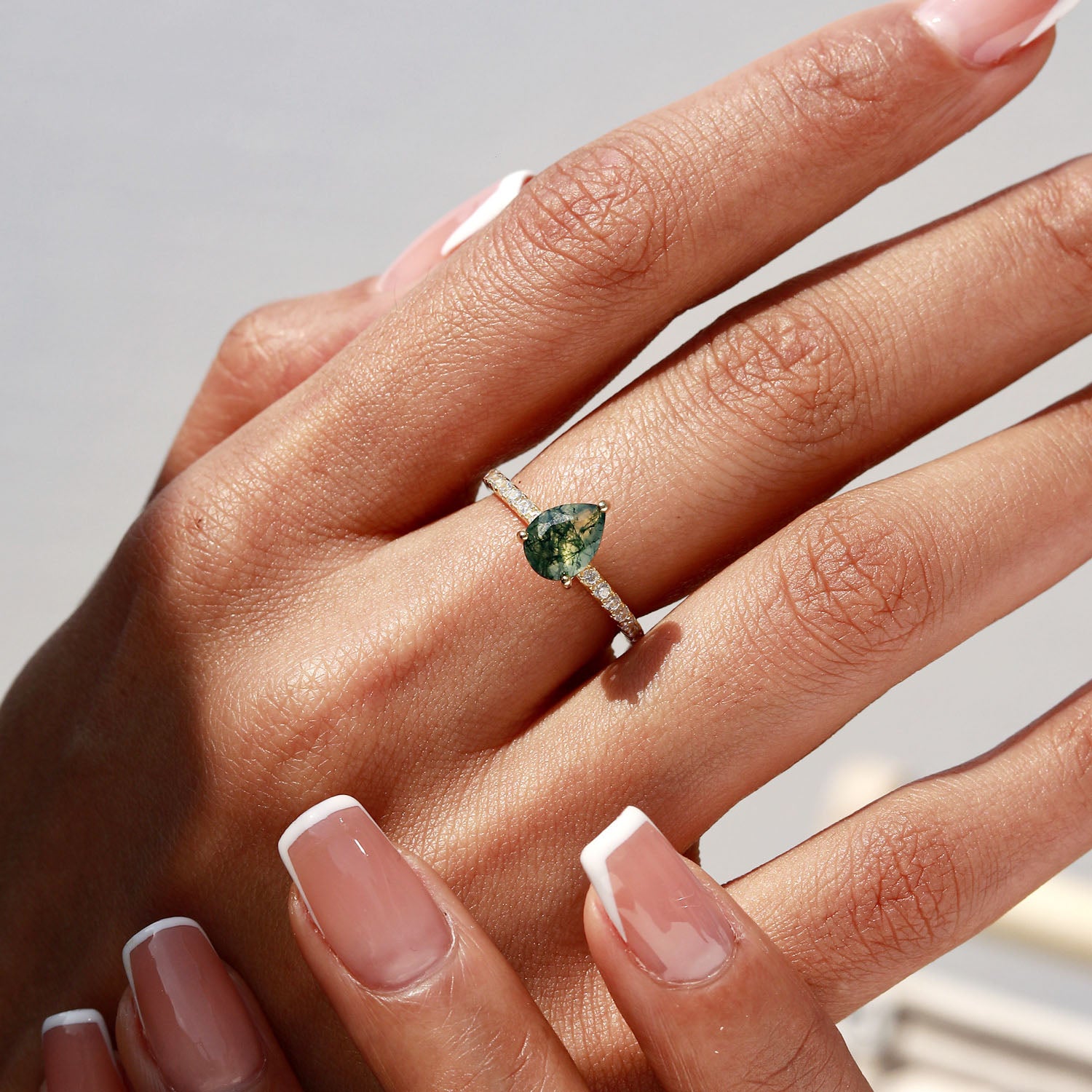 Growth Symbol - Moss Agate Rings - Num-Magic