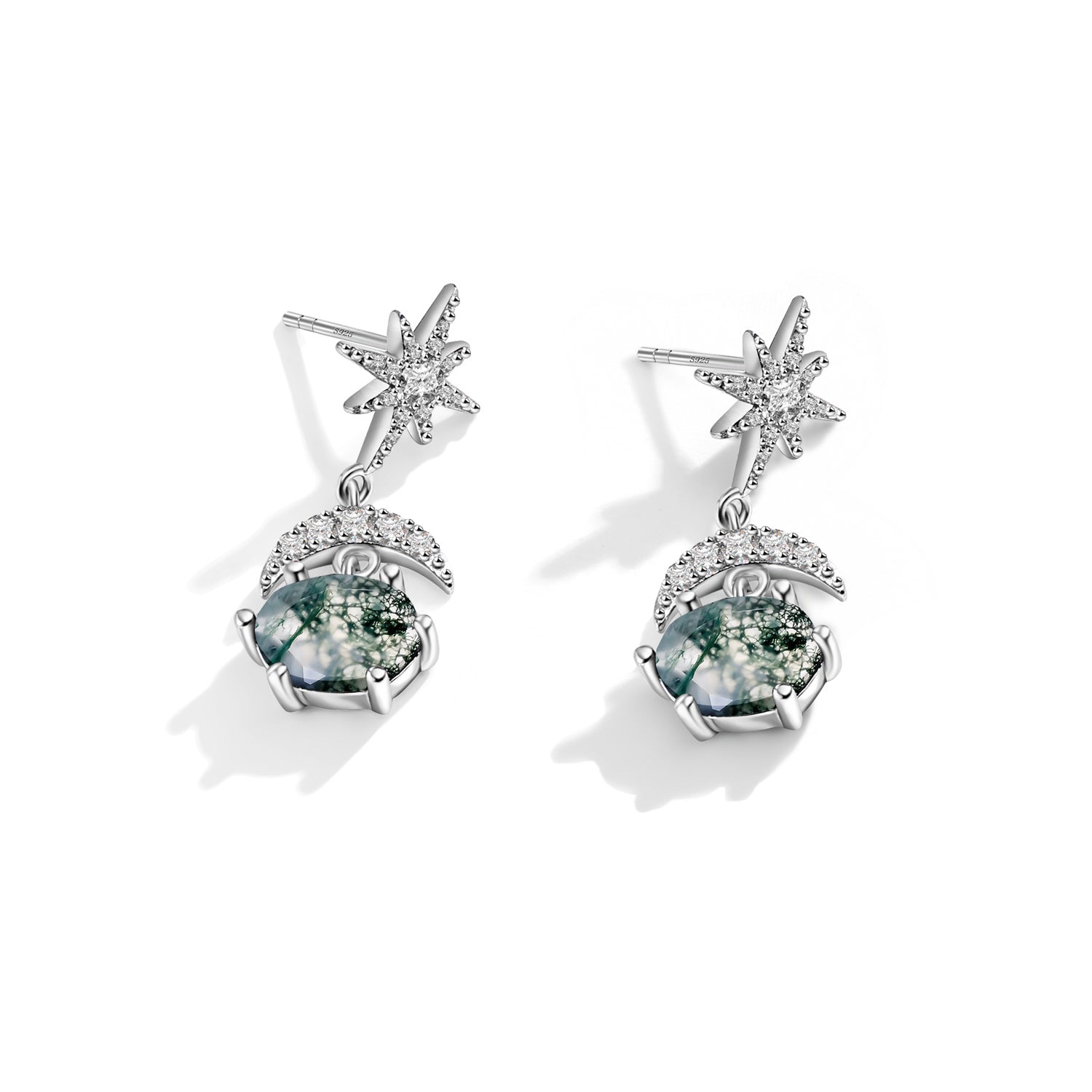 Spiritual Growth - Moss Agate Earrings - Num-Magic