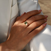 Tranquil Energy - Moss Agate & Moonstone Rings - Num-Magic