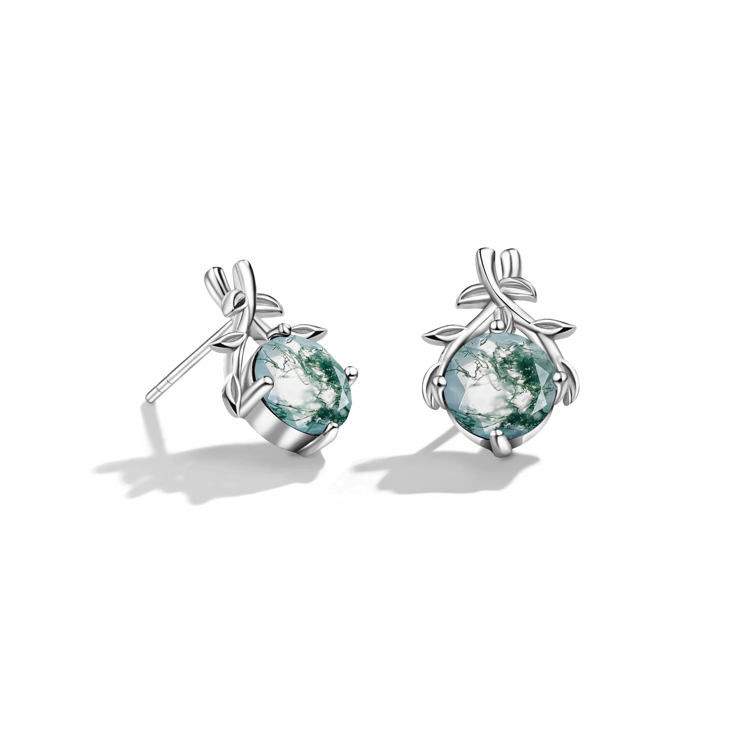 Grounded Strength - Moss Agate Earrings - Num-Magic