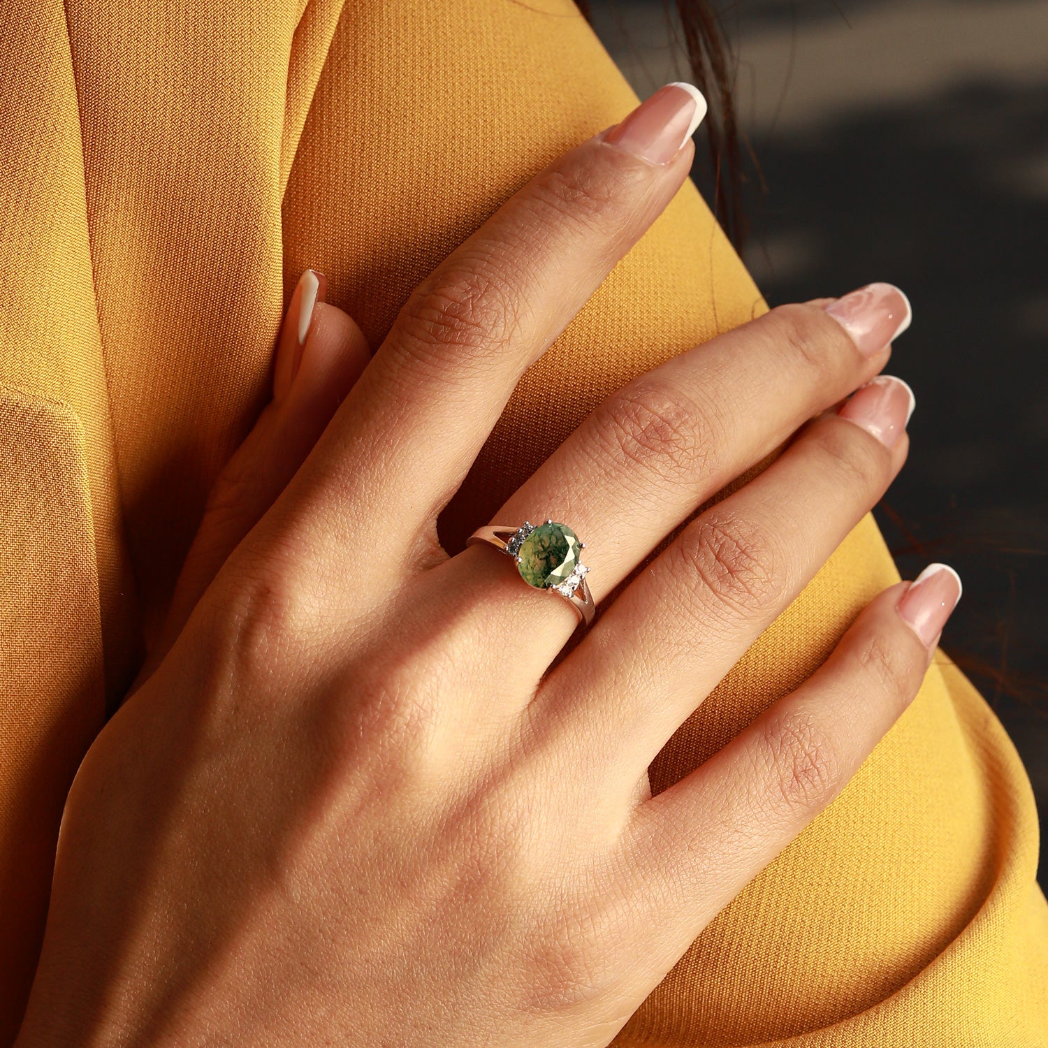 Connection Bridge - Moss Agate Rings - Num-Magic