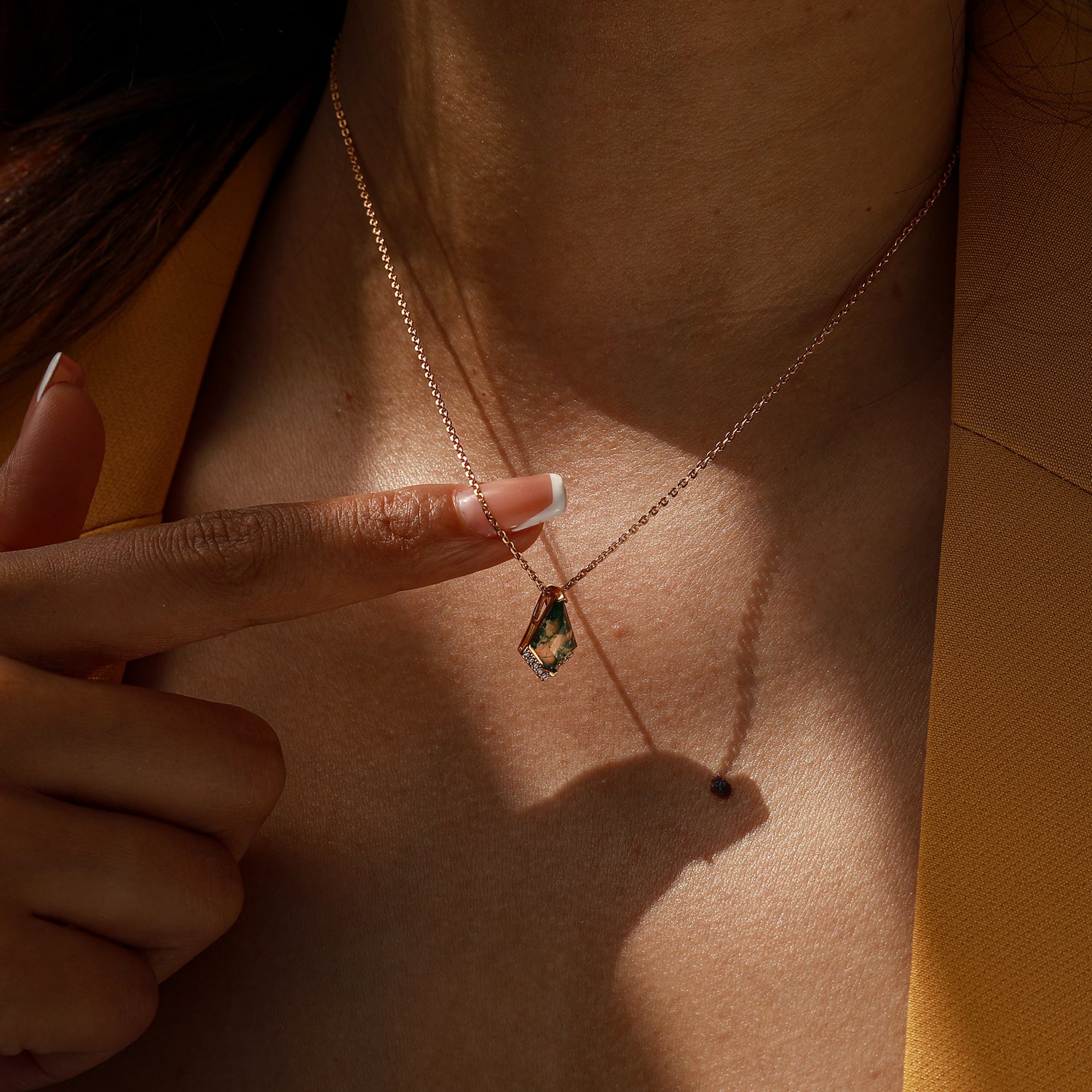 Peaceful Aura- Moss Agate Necklace - Num-Magic