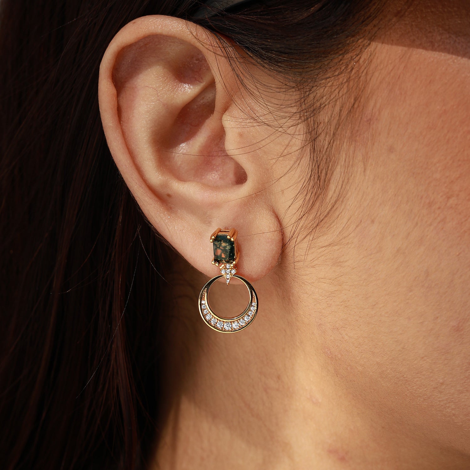 Natural Inspiration - Moss Agate Earrings - Num-Magic